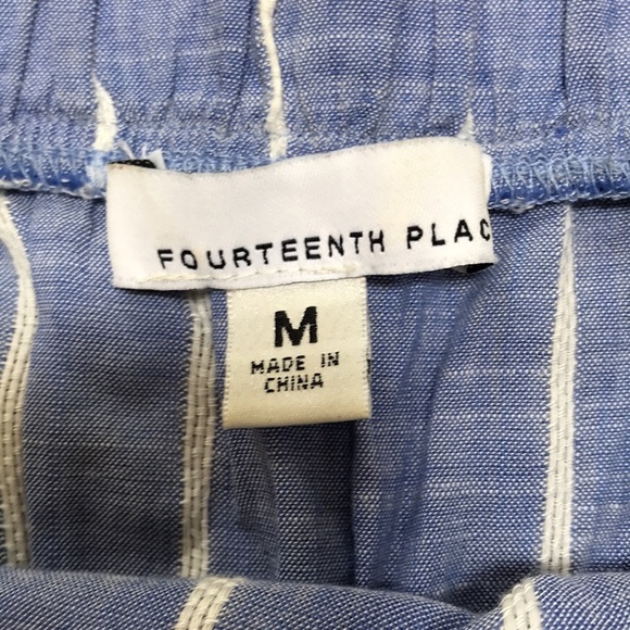 FOURTEENTH place size M off shoulder blue jumpsuit - Picture 3 of 8